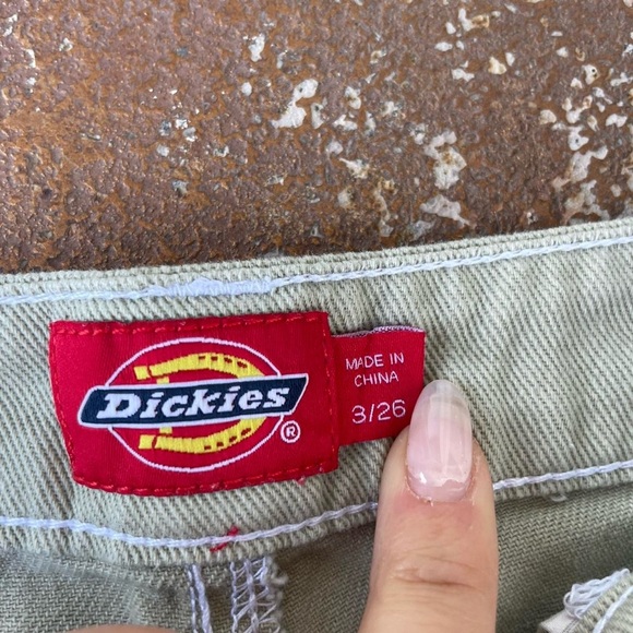 Dickies khaki denim shorts casual, retro style sz 26 womens - Picture 7 of 8